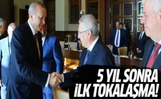5 yıl sonra ilk tokalaşma! Erdoğan Aziz Yıldırım ile görüştü