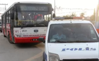 Adana’da belediye otobüsünde şüpheli kadın panik yarattı