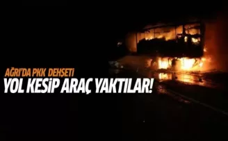 Ağrı'da yol kesen PKK'lılar terör estirdi