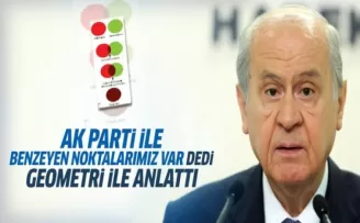 Bahçeli Ak Parti ve MHP tabınını geometri ile anlattı