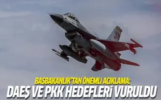 Başbakanlık: DAEŞ ve PKK hedefleri vuruldu