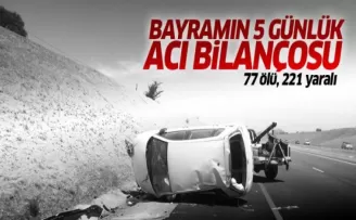Bayram tatilinde 5 günün kaza bilançosu: 77 ölü, 221 yaralı