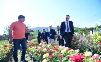 Bursa Kestel’de süs bitkileri üreticilerine destek