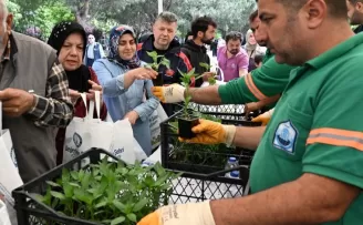 Bursa Yıldırım’da vatandaşa 50 bin fide dağıtıldı