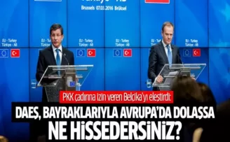 Davutoğlu'ndan PKK çadırına izin veren Brüksel'i eleştirdi