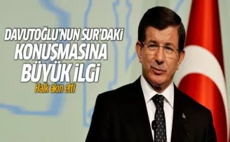 Davutoğlu'nun Sur'daki konuşmasına büyük ilgi