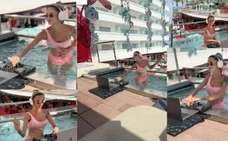 Eğlencenin sıfır noktasında havuzda sıra dışı DJ