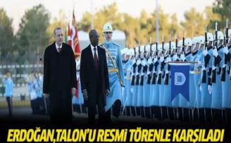 Erdoğan, Talon'u resmi törenle karşıladı