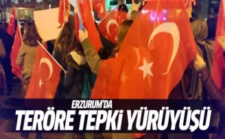 Erzurum'da teröre tepki yürüyüşü