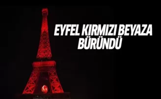 Eyfel kulesi dayanışma için kırmızı beyaza büründü