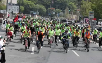 Gazze için pedal çevirdiler