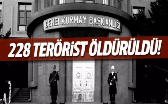 Genelkurmay açıkladı: 228 terörist öldürüldü !