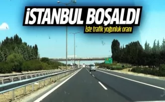 İstanbul boşaldı! İşte trafik yoğunluk oranı