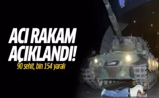 Kara gecenin acı bilançosu açıklandı: 90 şehit, bin 154 yaralı