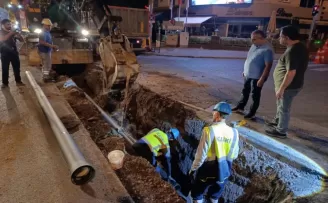 Kayseri Büyükşehir’den su altyapısı için gece mesaisi