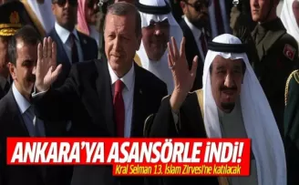 Kral Selman Bin Abdülaziz Ankara'ya asansörle indi!