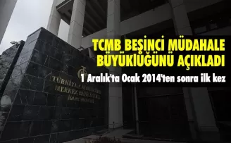 Merkez Bankası beşinci müdahale büyüklüğünü açıkladı