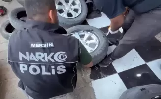 Mersin’de lastiklere gizlenmiş kilolarca eroin ele geçirildi