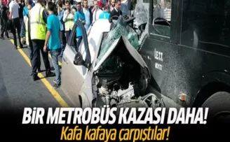 Metrobüs kazası Sefaköy'de bir araçla metrobüs çarpıştı