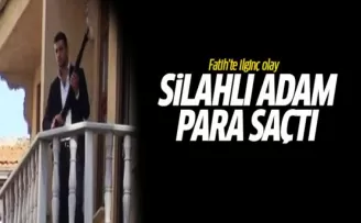 Pompalı tüfekle bankaya giren şahıs paraları sokağa saçtı
