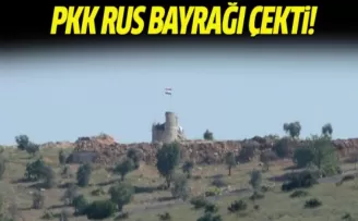 PYD bölgesine Rus bayrağı asıldı