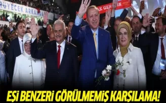 Recep Tayyip Erdoğan'a eşi benzeri görülmemiş karşılama!