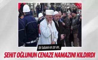 Şehit oğlunun cenaze namazını kıldırdı