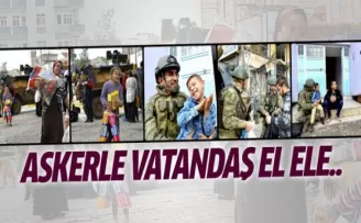 Şırnak'ta asker vatandaşa erzak dağıttı
