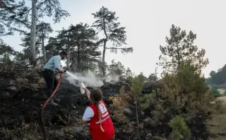 Türk Kızılayı orman yangınlarıyla mücadelede ön safta