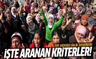 Türk vatandaşı olacak Suriyelilerde aranacak kriterler