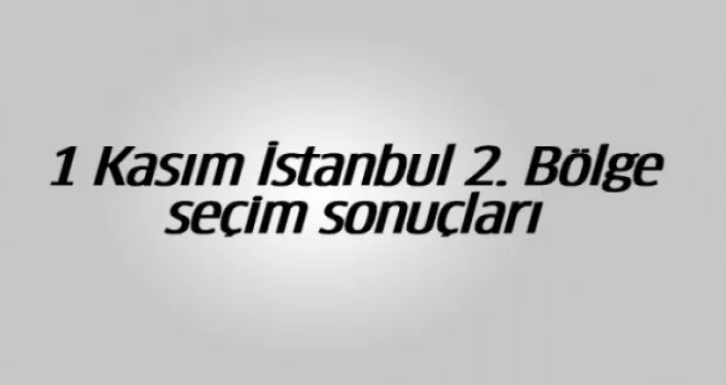 1 Kasım İstanbul 2. Bölge seçim sonuçları