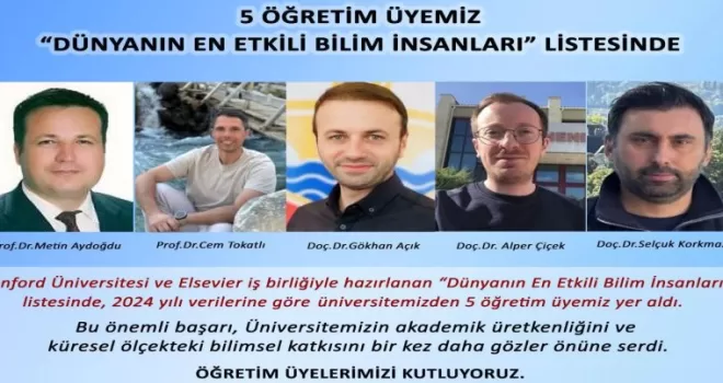5 Akademisyen “Dünyanın En Etkili Bilim İnsanları” arasında