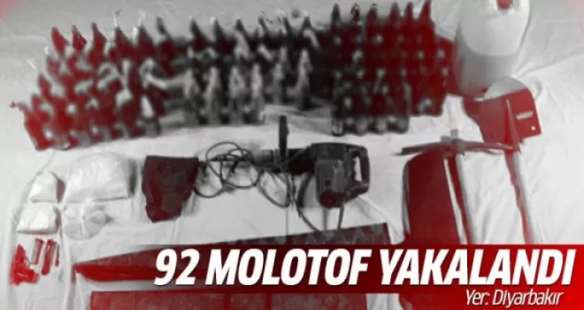 92 adet molotofkokteyli ele geçirildi