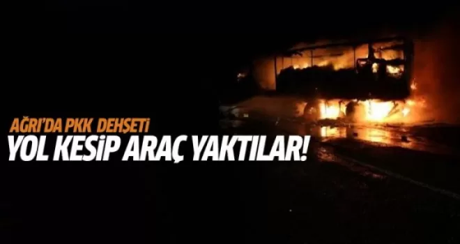 Ağrı'da yol kesen PKK'lılar terör estirdi
