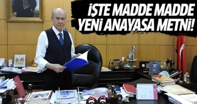 Ak Parti Anayasa teklifinin son halini MHP'ye sundu