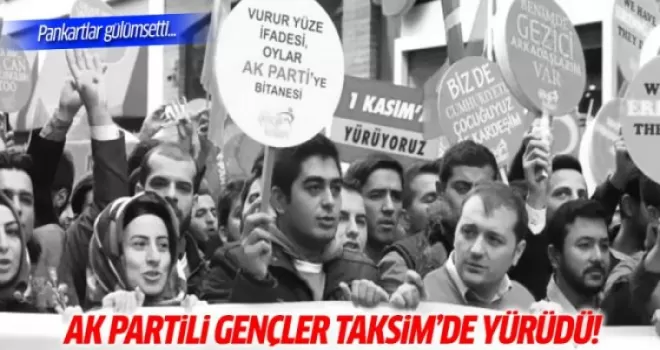 AK Partili gençler Taksim'de yürüdü