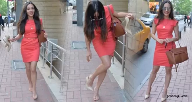 Ayça çıplak ayak…