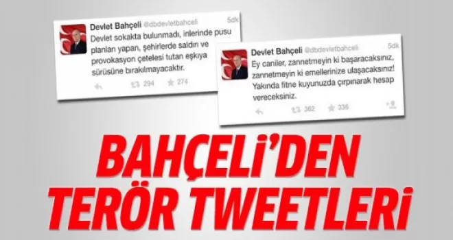 Bahçeli'den terör tweetleri