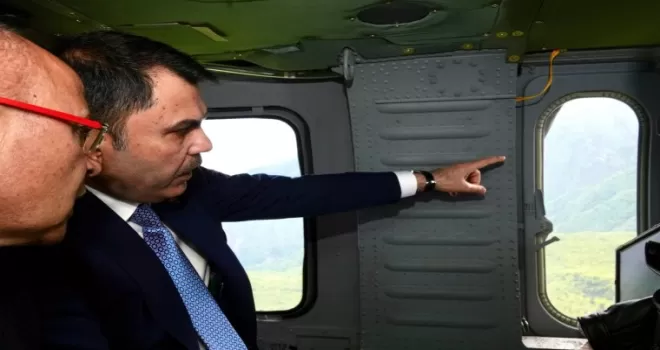 Bakan Kurum Bursa’yı havadan denetledi, talimatları verdi