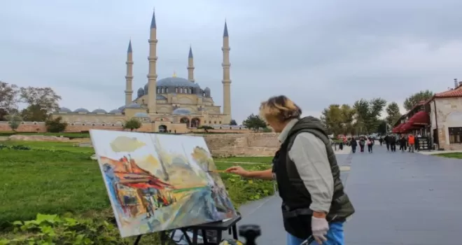 Balkan ressamları Selimiye’yi resmetti