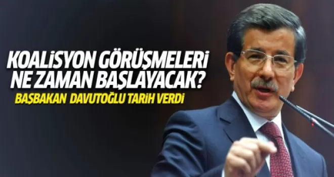 Başbakan Davutoğlu, koalisyon için tarih verdi!