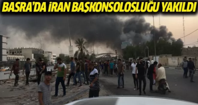 Basra'da İran Başkonsolosluğu yakıldı