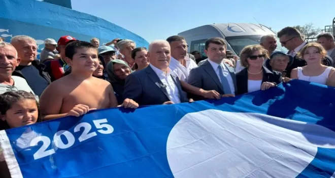 Bursa Mudanya’nın Eşkel sahili ’Mavi Bayrak’a kavuştu