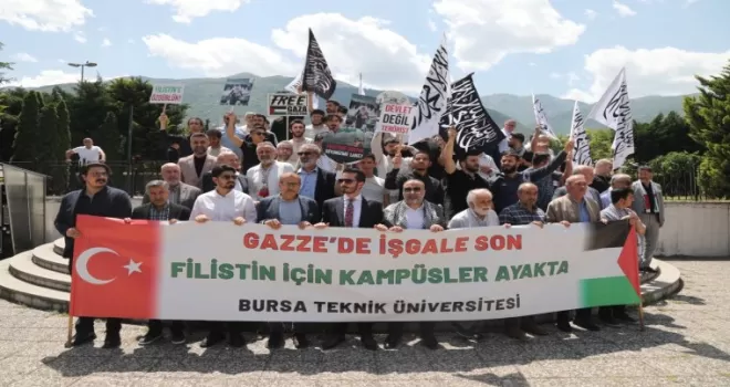 Bursa Teknik Üniversitesi’nde Gazze için çadır nöbeti