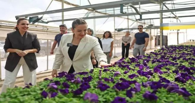 Büşra Özdemir Hurma Bitki Üretim Tesisi’ni inceledi