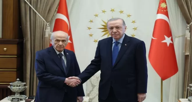 Cumhurbaşkanı Erdoğan, Bahçeli’yi Külliye’de kabul etti