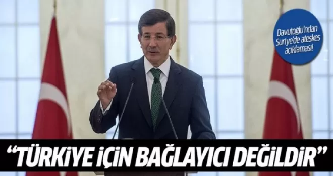 Davutoğlu'ndan ateşkes açıklaması!