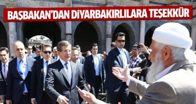 Davutoğlu'ndan Diyarbakırlılara teşekkür
