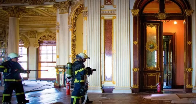 Dolmabahçe Sarayı’nda gerçekçi yangın tatbikatı!