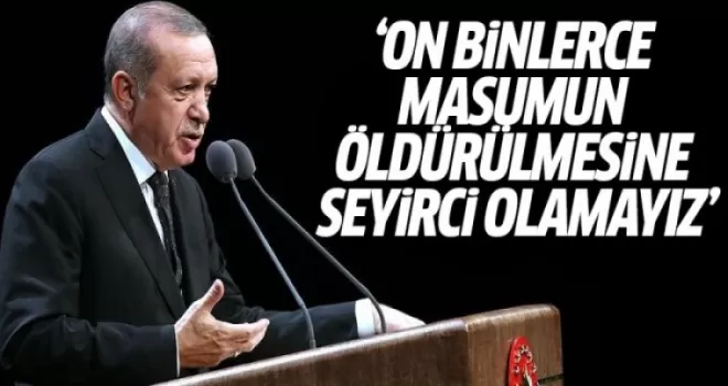 Erdoğan: On binlerce masumun öldürülmesine seyirci olamayız
